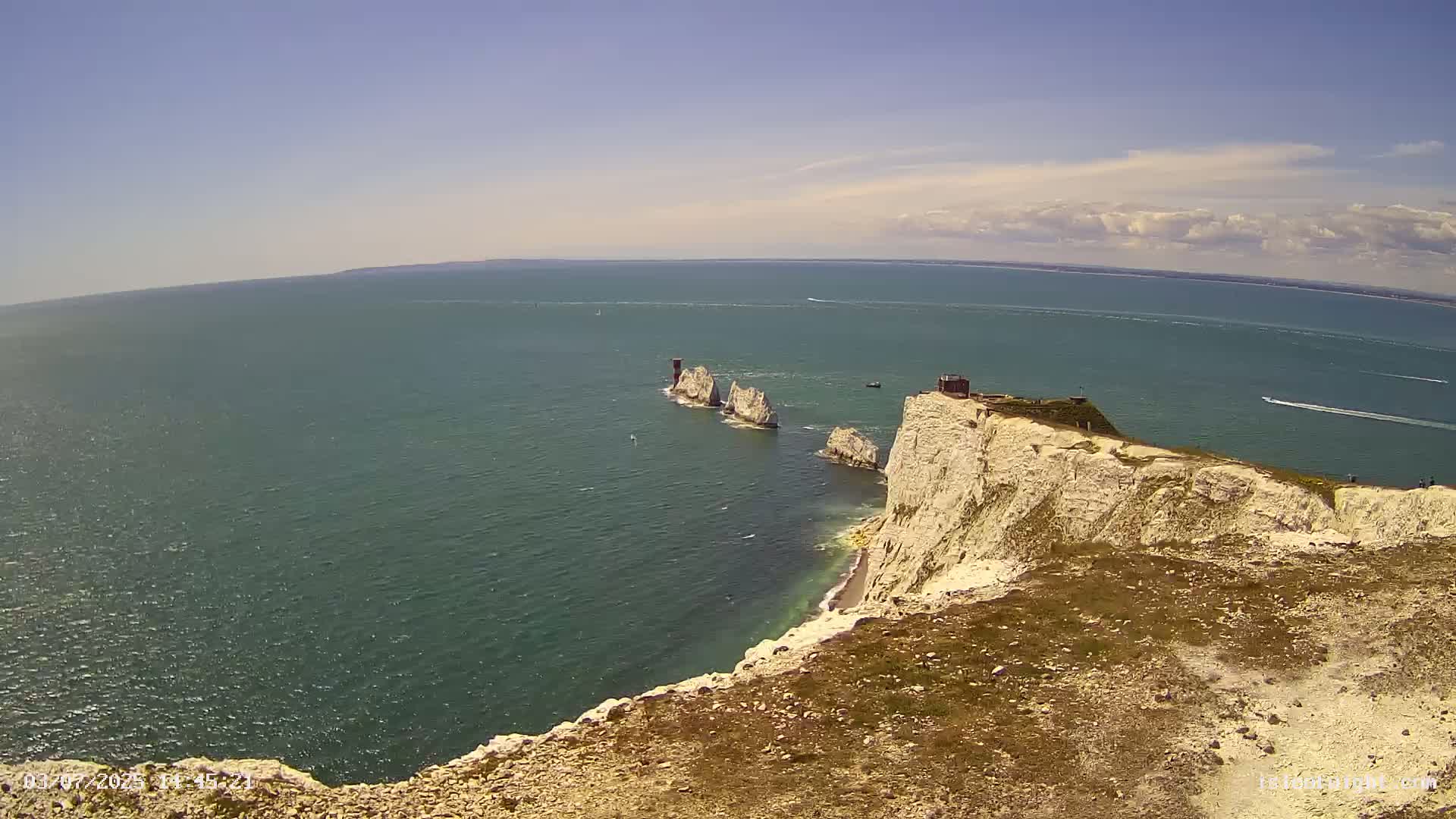 Isle of Wight, The Needles  Lighthouse Live Cam - Totland, Isle of Wight, South East, England, United Kingdom