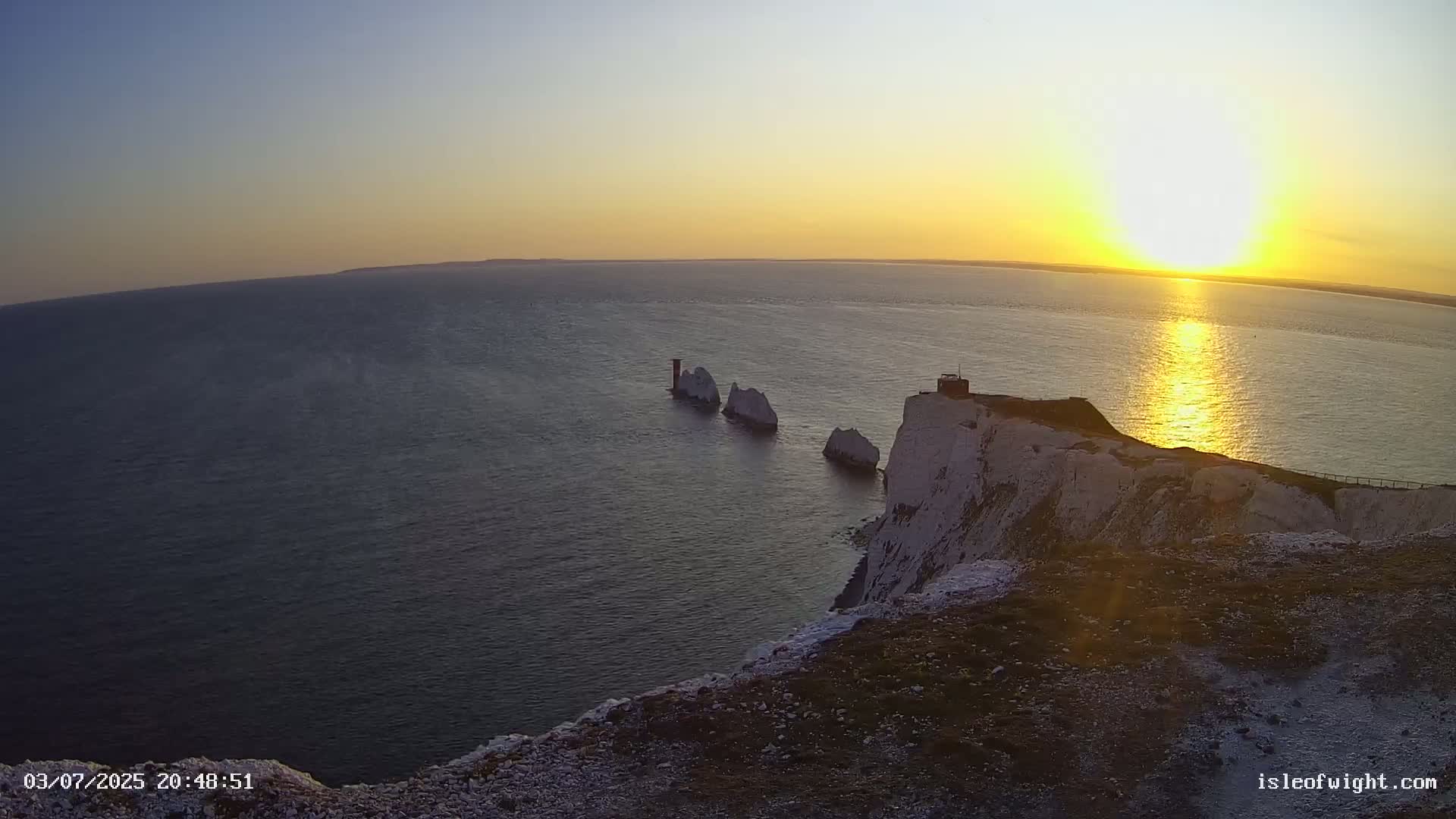 Isle of Wight, The Needles  Lighthouse Live Cam - Totland, Isle of Wight, South East, England, United Kingdom