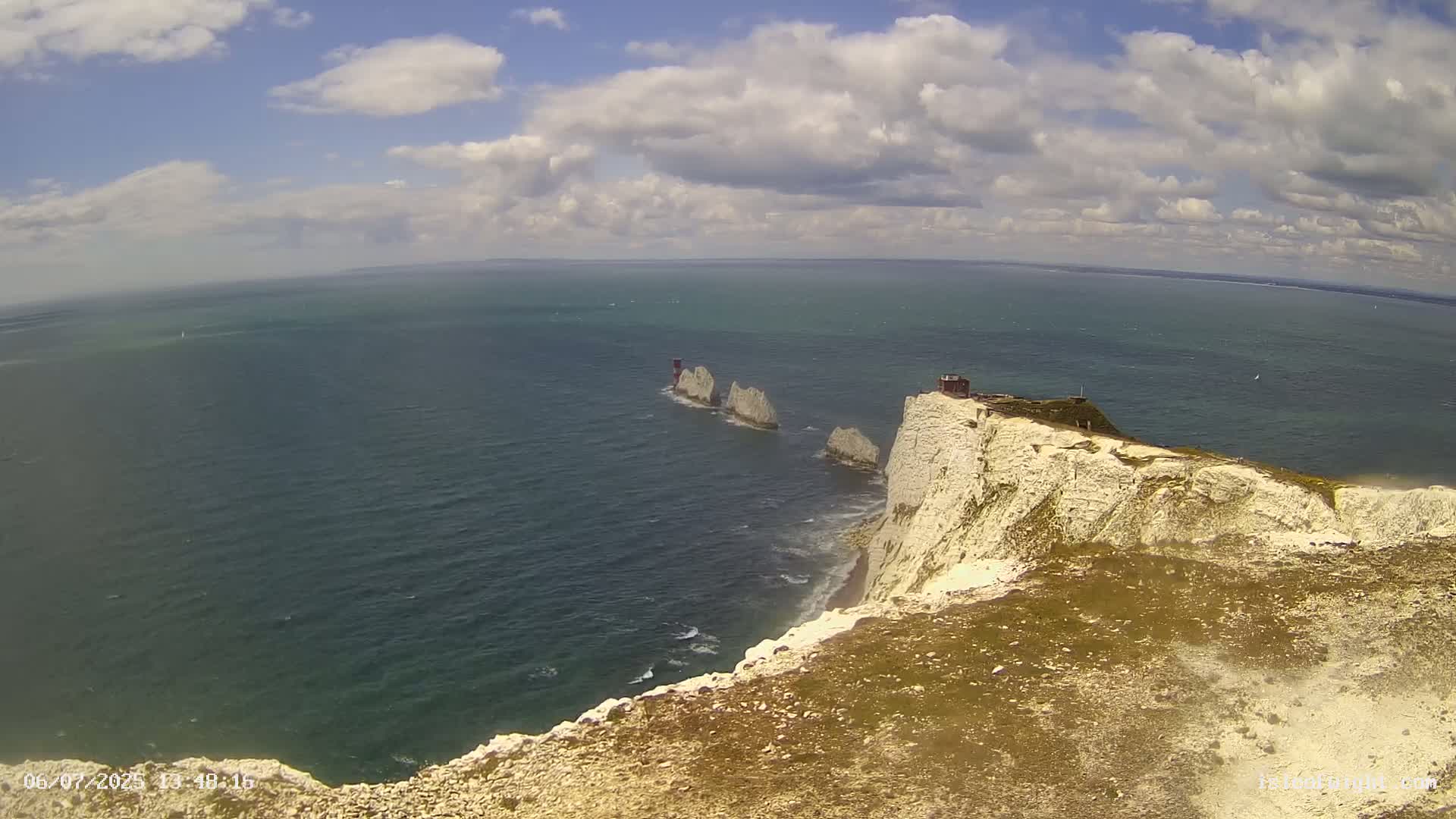 Isle of Wight, The Needles  Lighthouse Live Cam - Totland, Isle of Wight, South East, England, United Kingdom