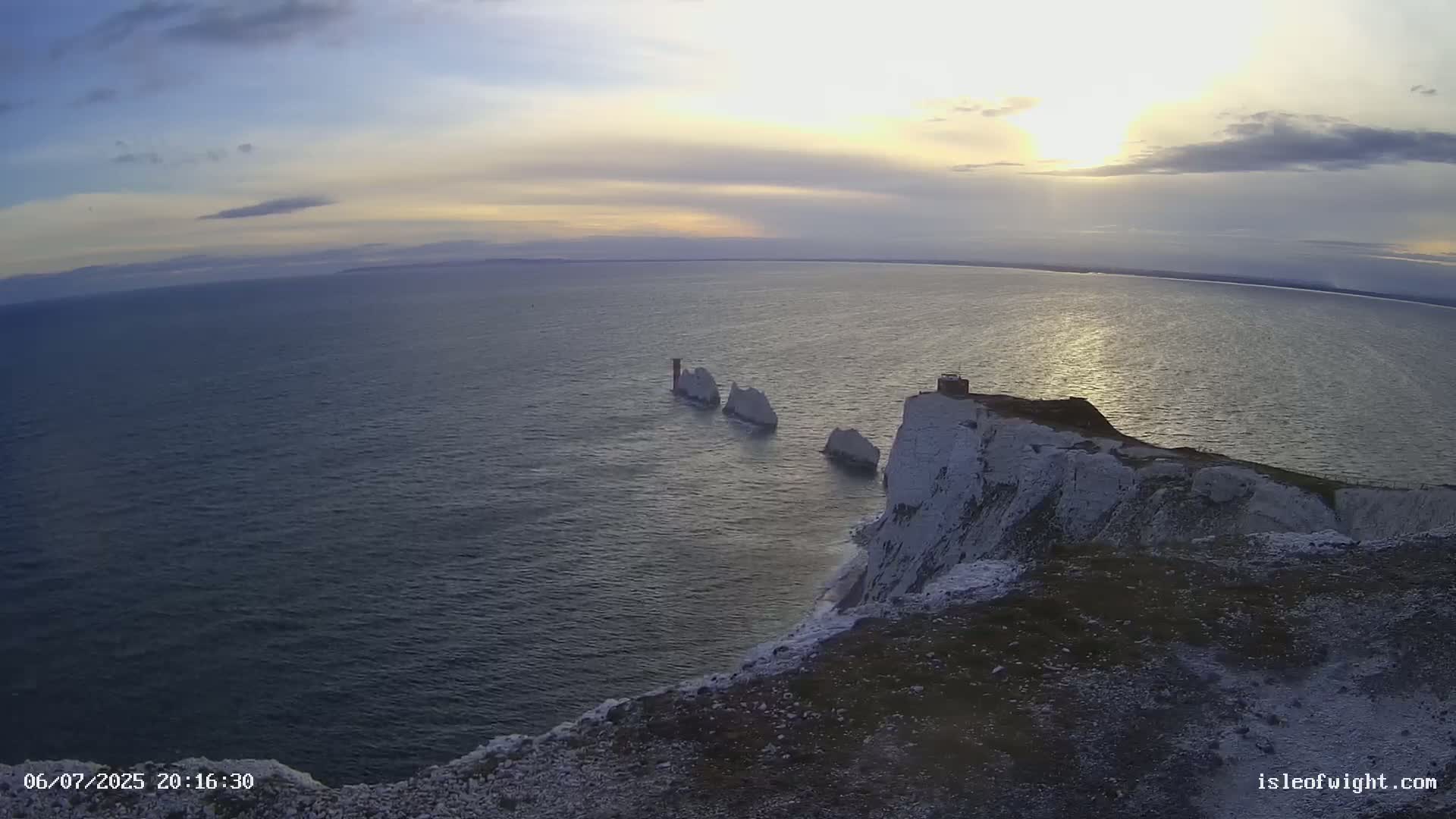 Isle of Wight, The Needles  Lighthouse Live Cam - Totland, Isle of Wight, South East, England, United Kingdom