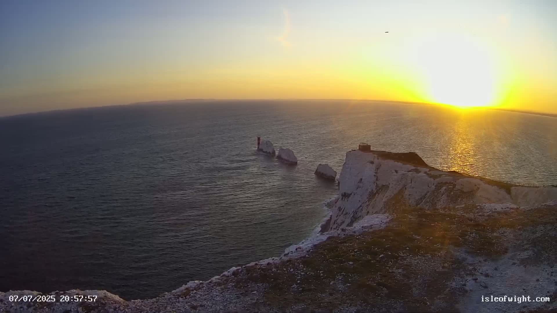 Isle of Wight, The Needles  Lighthouse Live Cam - Totland, Isle of Wight, South East, England, United Kingdom