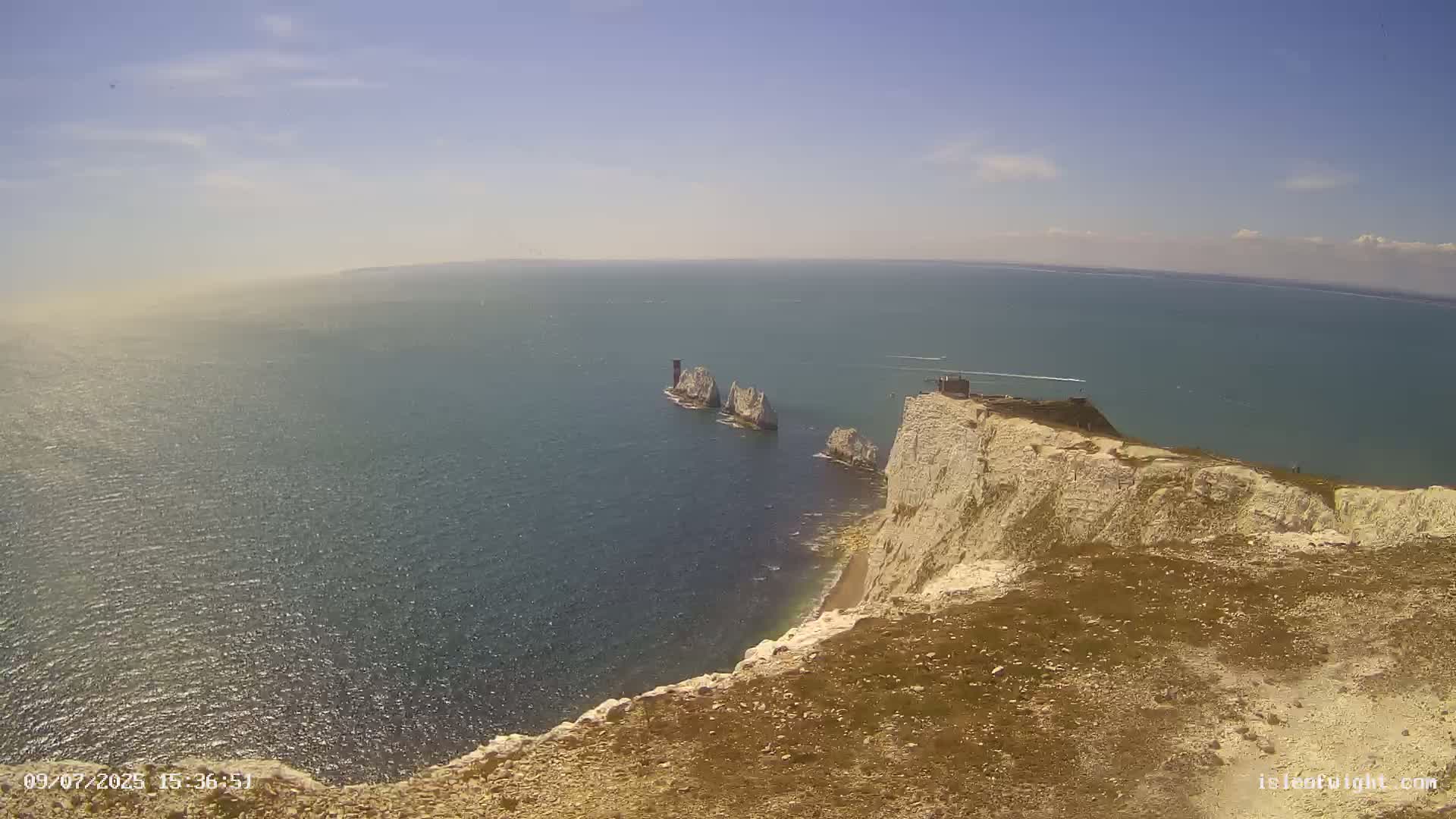 Isle of Wight, The Needles  Lighthouse Live Cam - Totland, Isle of Wight, South East, England, United Kingdom