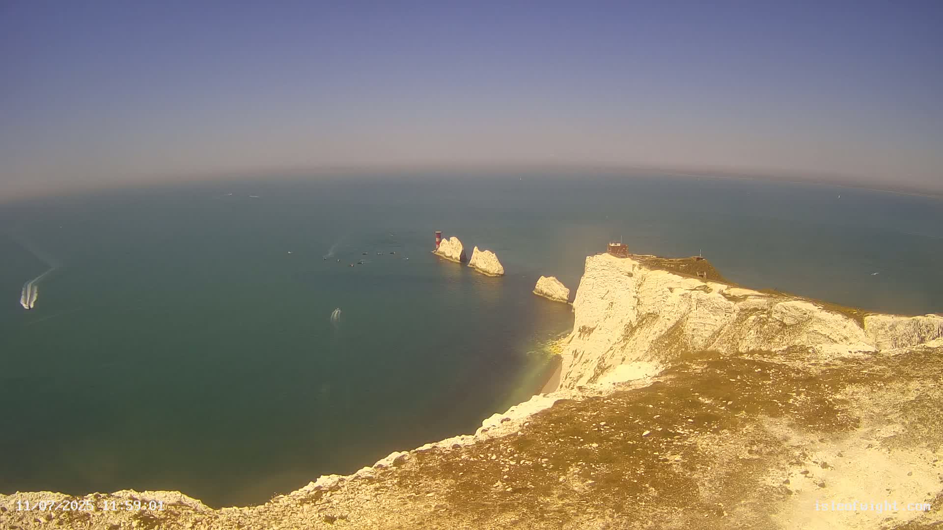 Isle of Wight, The Needles  Lighthouse Live Cam - Totland, Isle of Wight, South East, England, United Kingdom