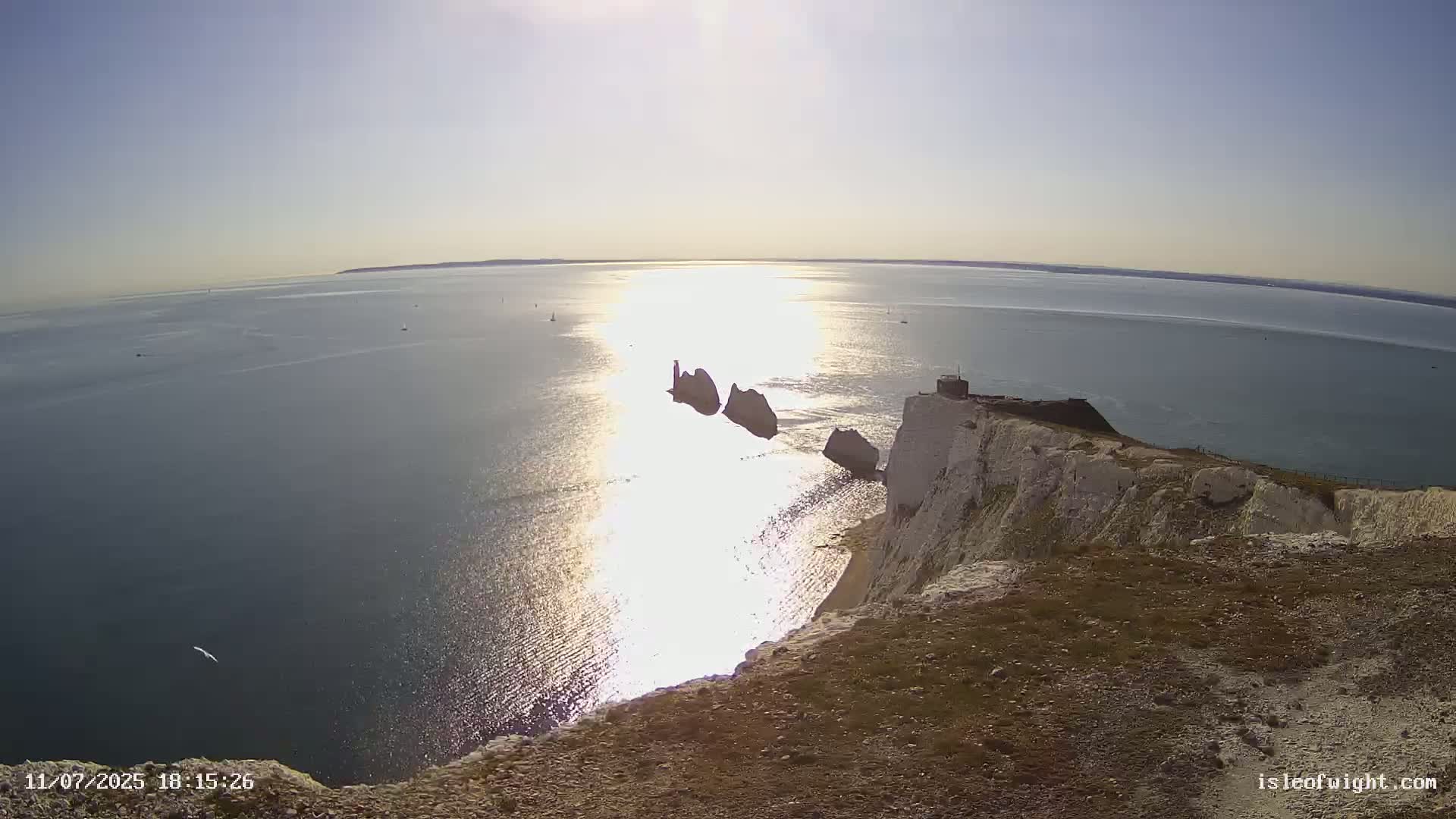 Isle of Wight, The Needles  Lighthouse Live Cam - Totland, Isle of Wight, South East, England, United Kingdom