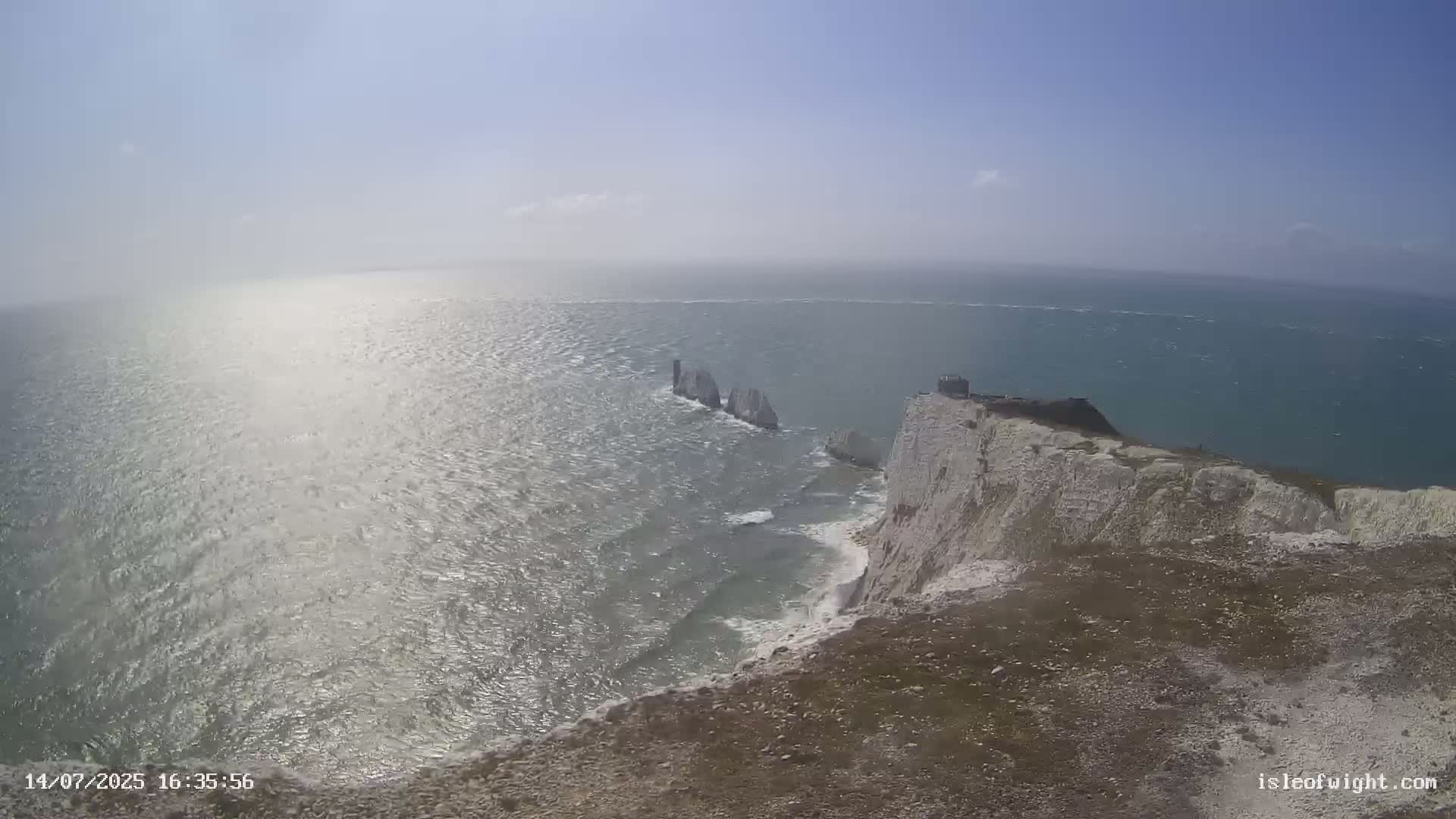 Isle of Wight, The Needles  Lighthouse Live Cam - Totland, Isle of Wight, South East, England, United Kingdom