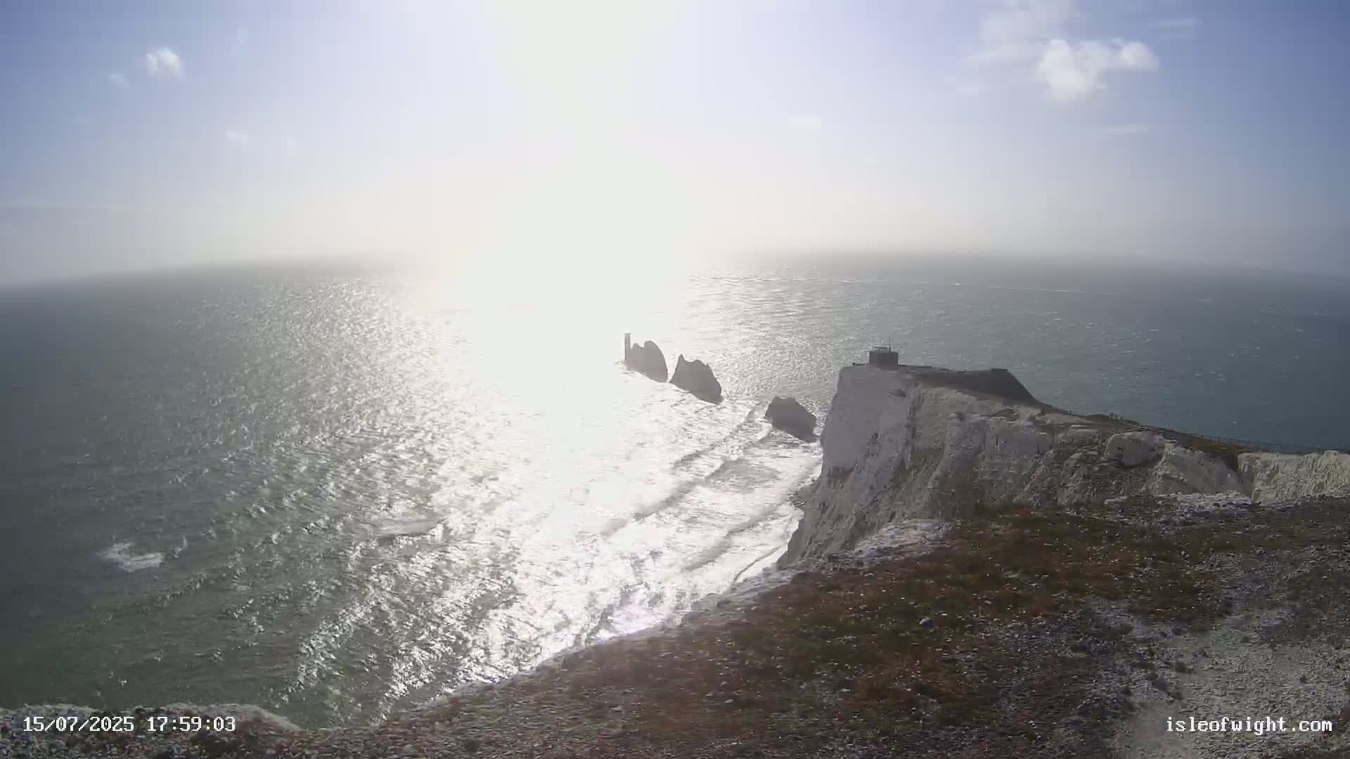 Isle of Wight, The Needles  Lighthouse Live Cam - Totland, Isle of Wight, South East, England, United Kingdom