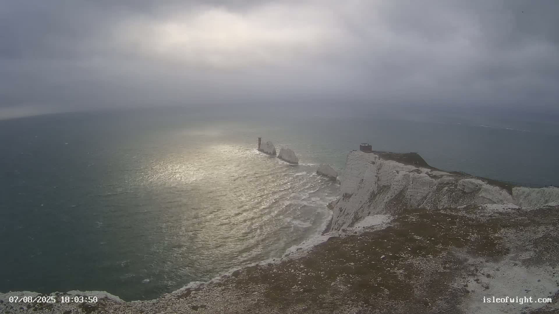 Isle of Wight, The Needles  Lighthouse Live Cam - Totland, Isle of Wight, South East, England, United Kingdom
