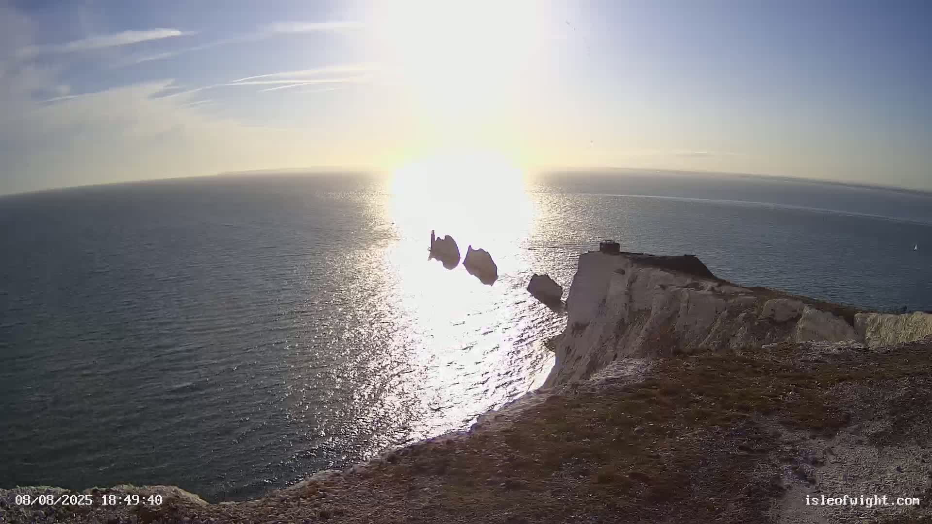 Isle of Wight, The Needles  Lighthouse Live Cam - Totland, Isle of Wight, South East, England, United Kingdom