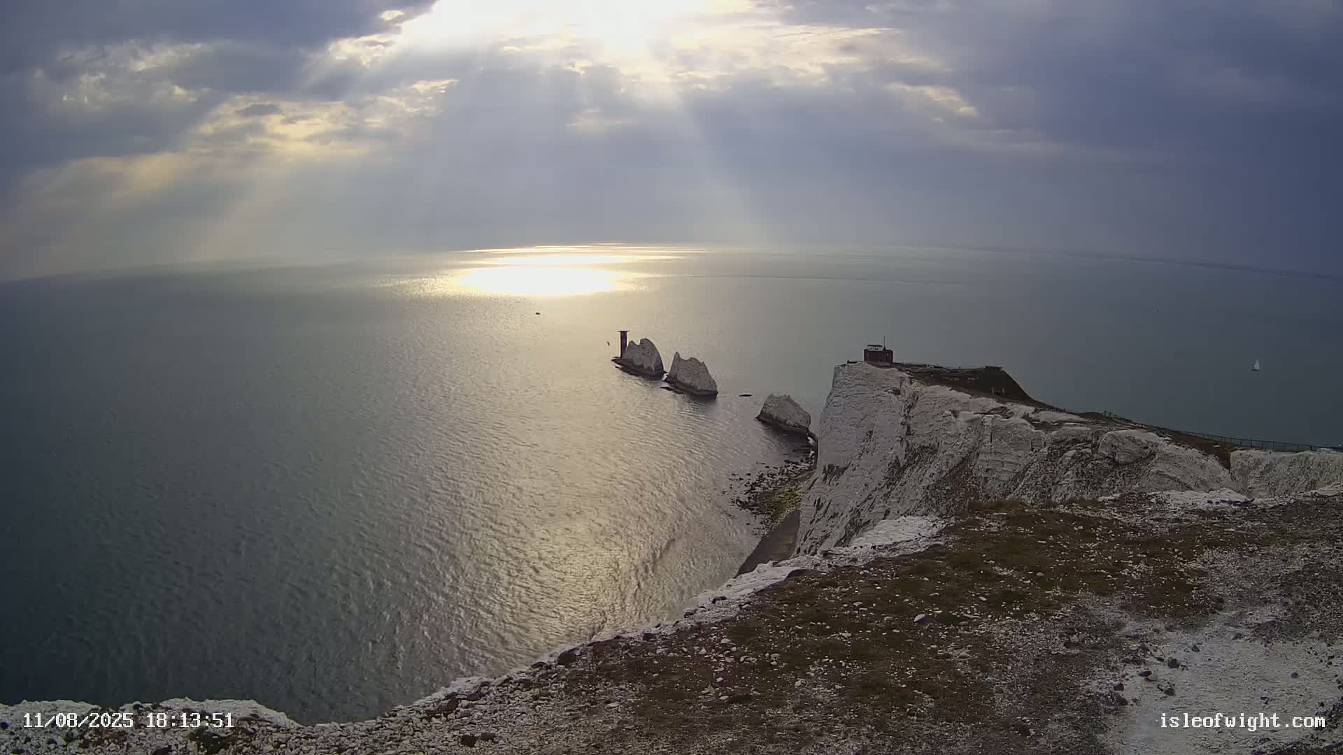 Isle of Wight, The Needles  Lighthouse Live Cam - Totland, Isle of Wight, South East, England, United Kingdom