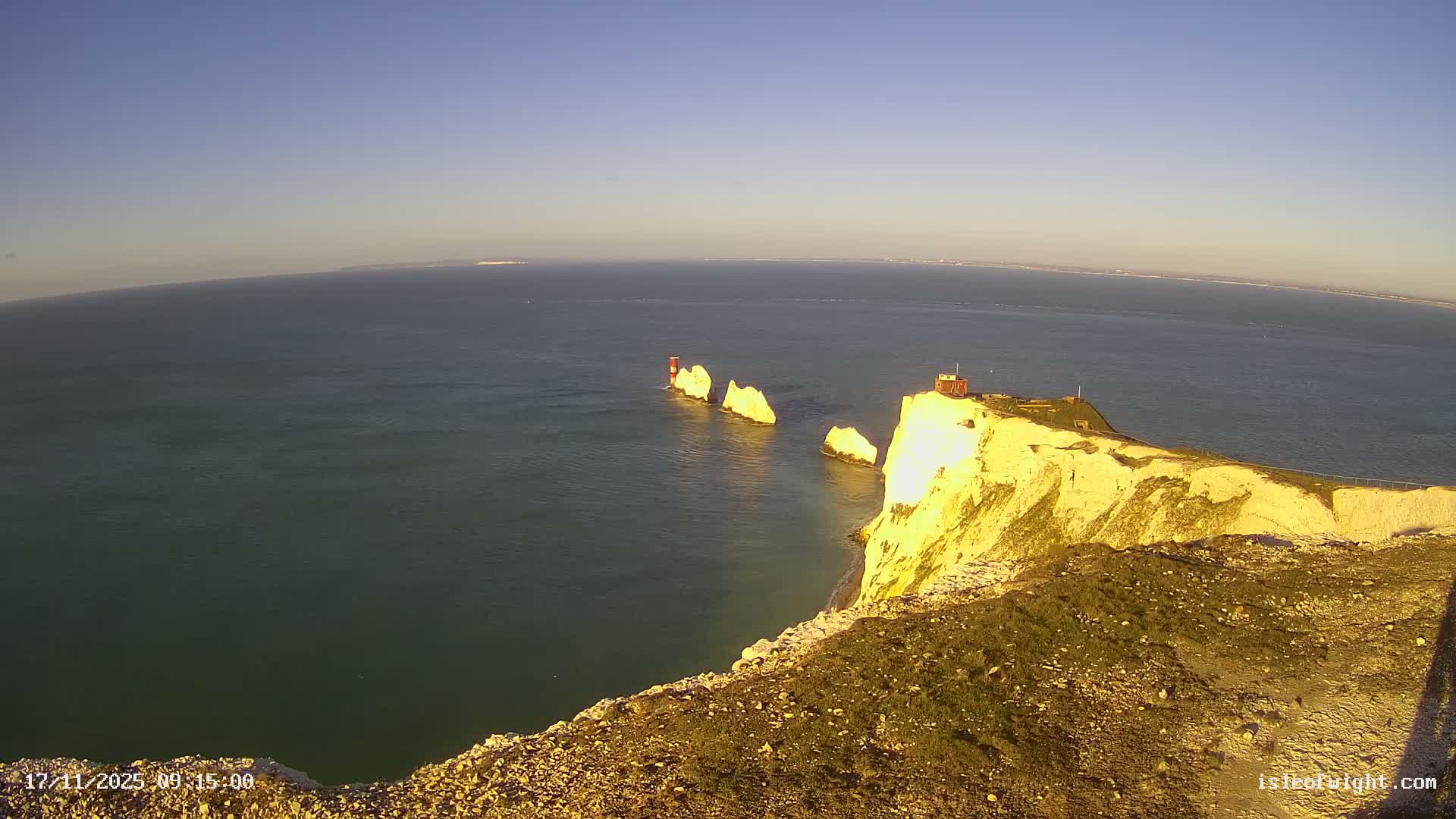 Isle of Wight, The Needles  Lighthouse Live Cam - Totland, Isle of Wight, South East, England, United Kingdom