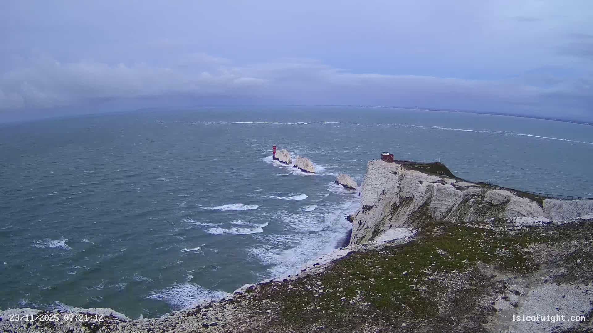 Isle of Wight, The Needles  Lighthouse Live Cam - Totland, Isle of Wight, South East, England, United Kingdom