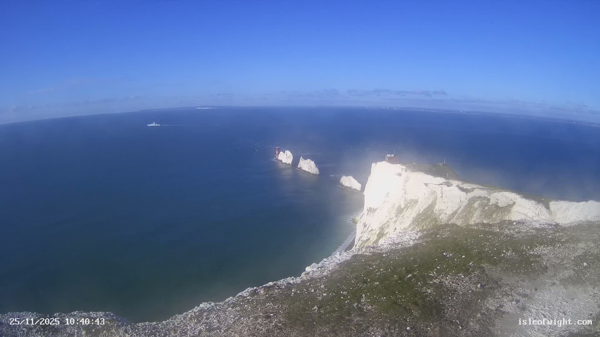Isle of Wight, The Needles  Lighthouse Live Cam - Totland, Isle of Wight, South East, England, United Kingdom