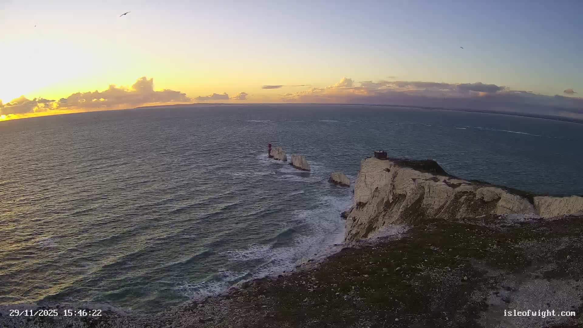 Isle of Wight, The Needles  Lighthouse Live Cam - Totland, Isle of Wight, South East, England, United Kingdom