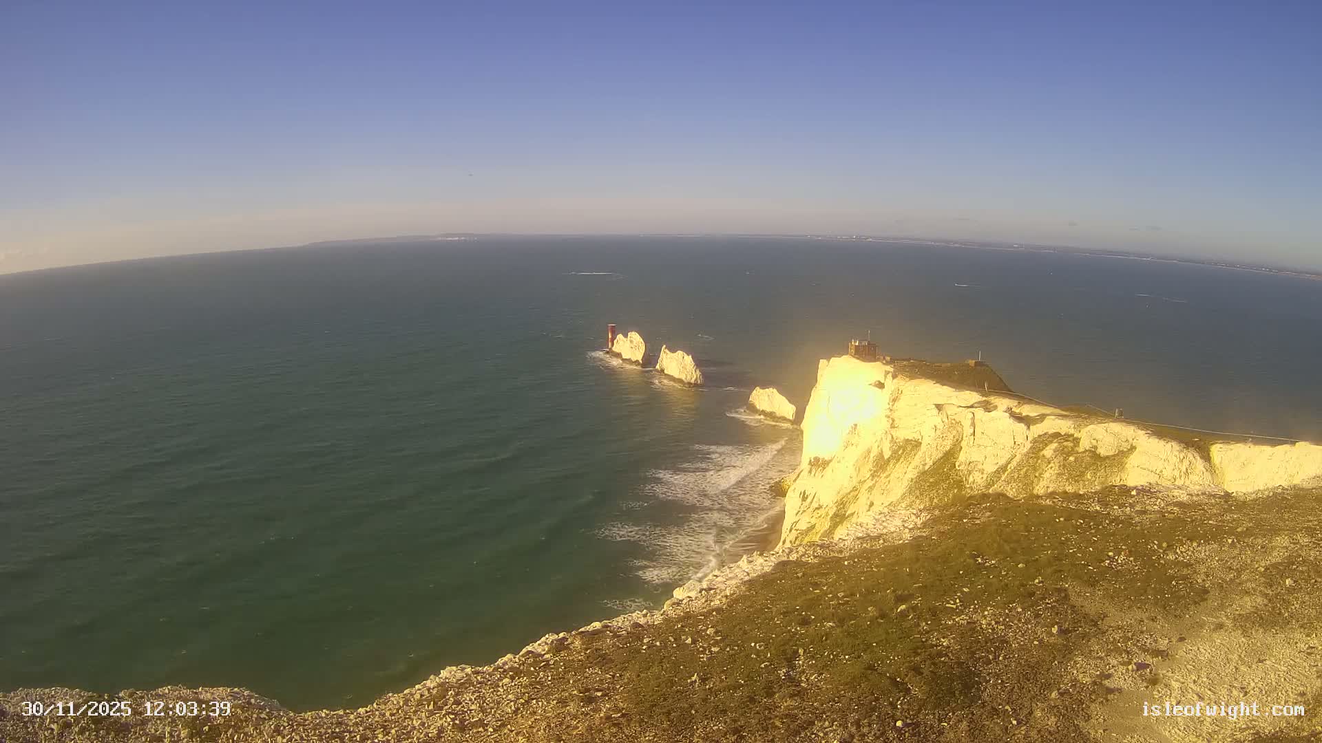 Isle of Wight, The Needles  Lighthouse Live Cam - Totland, Isle of Wight, South East, England, United Kingdom