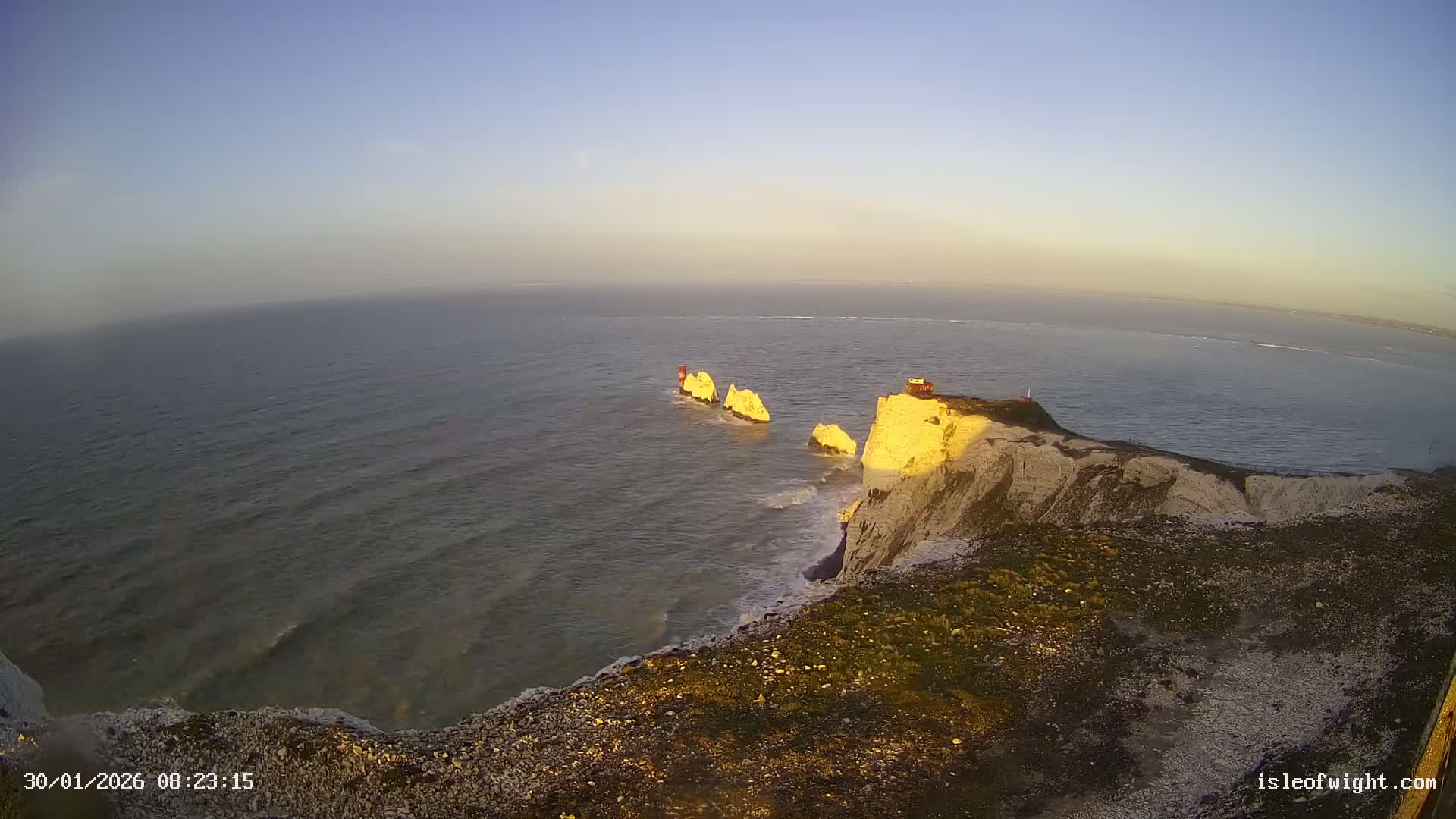 Isle of Wight, The Needles  Lighthouse Live Cam - Totland, Isle of Wight, South East, England, United Kingdom