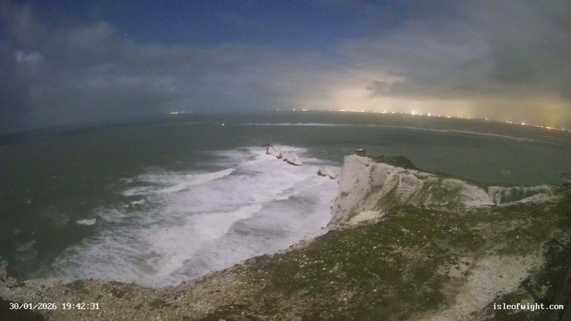Isle of Wight, The Needles  Lighthouse Live Cam - Totland, Isle of Wight, South East, England, United Kingdom