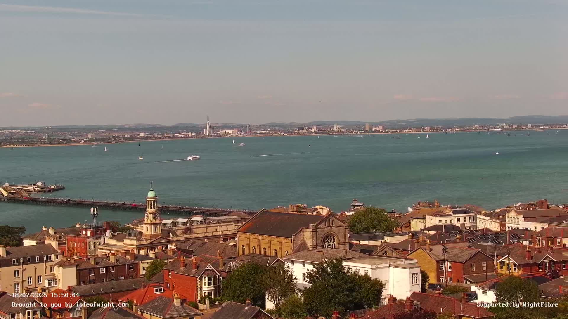 Portsmouth & Ryde City & The Solent Panaromic PTZ Live Cam - Ryde, Isle of Wight, South East, England, United Kingdom