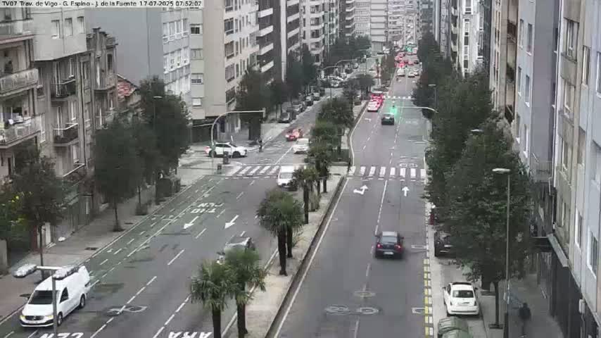Vigo City - Jenaro de la Fuente Avenue Live Cam - Pontevedra, Galicia, Spain
