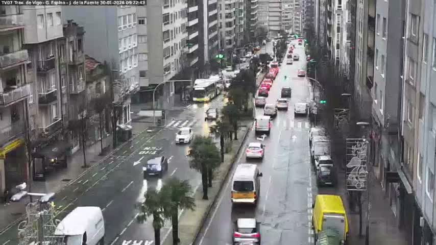 Vigo City - Jenaro de la Fuente Avenue Live Cam - Pontevedra, Galicia, Spain