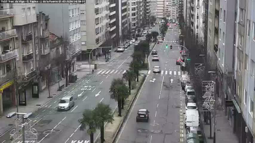 Vigo City - Jenaro de la Fuente Avenue Live Cam - Pontevedra, Galicia, Spain