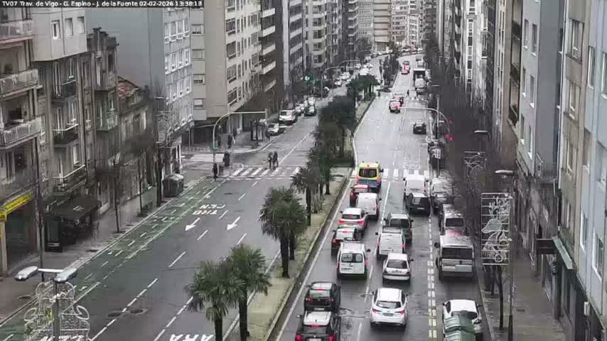 Vigo City - Jenaro de la Fuente Avenue Live Cam - Pontevedra, Galicia, Spain