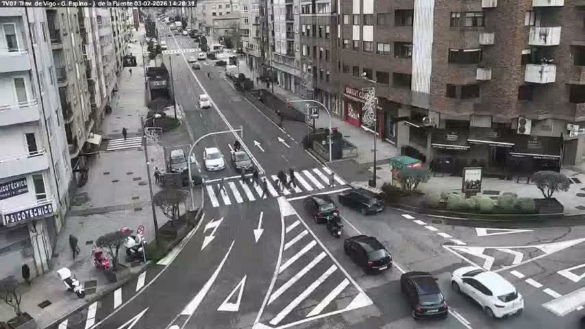 Vigo City - Jenaro de la Fuente Avenue Live Cam - Pontevedra, Galicia, Spain