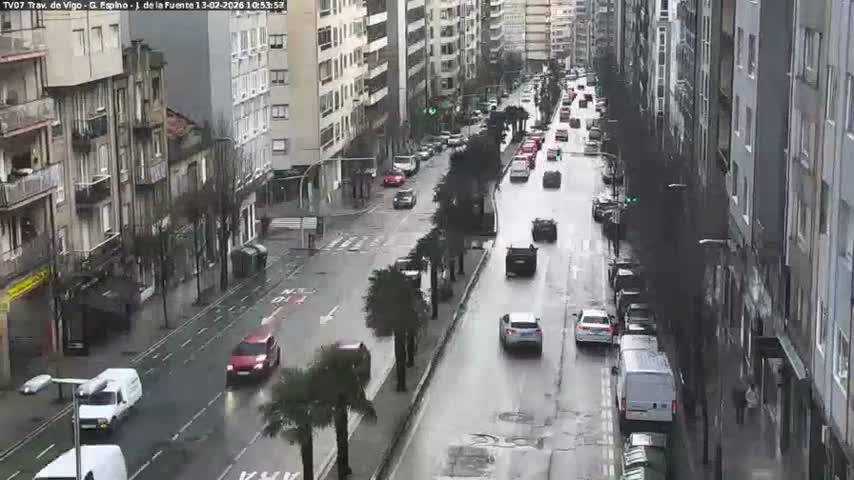 Vigo City - Jenaro de la Fuente Avenue Live Cam - Pontevedra, Galicia, Spain