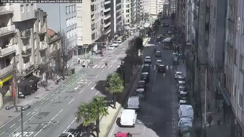 Vigo City - Jenaro de la Fuente Avenue Live Cam - Pontevedra, Galicia, Spain
