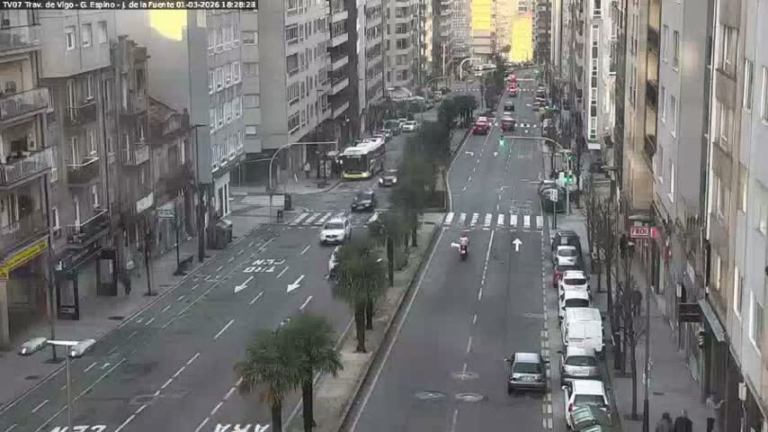 Vigo City - Jenaro de la Fuente Avenue Live Cam - Pontevedra, Galicia, Spain