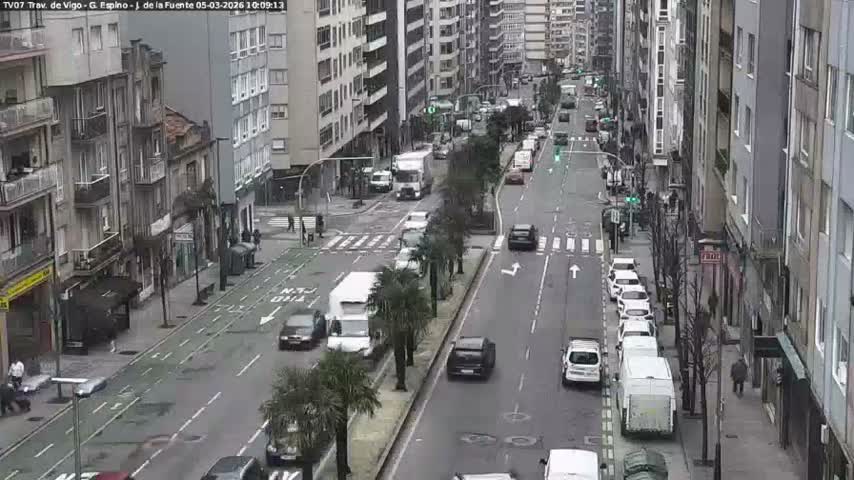 Vigo City - Jenaro de la Fuente Avenue Live Cam - Pontevedra, Galicia, Spain