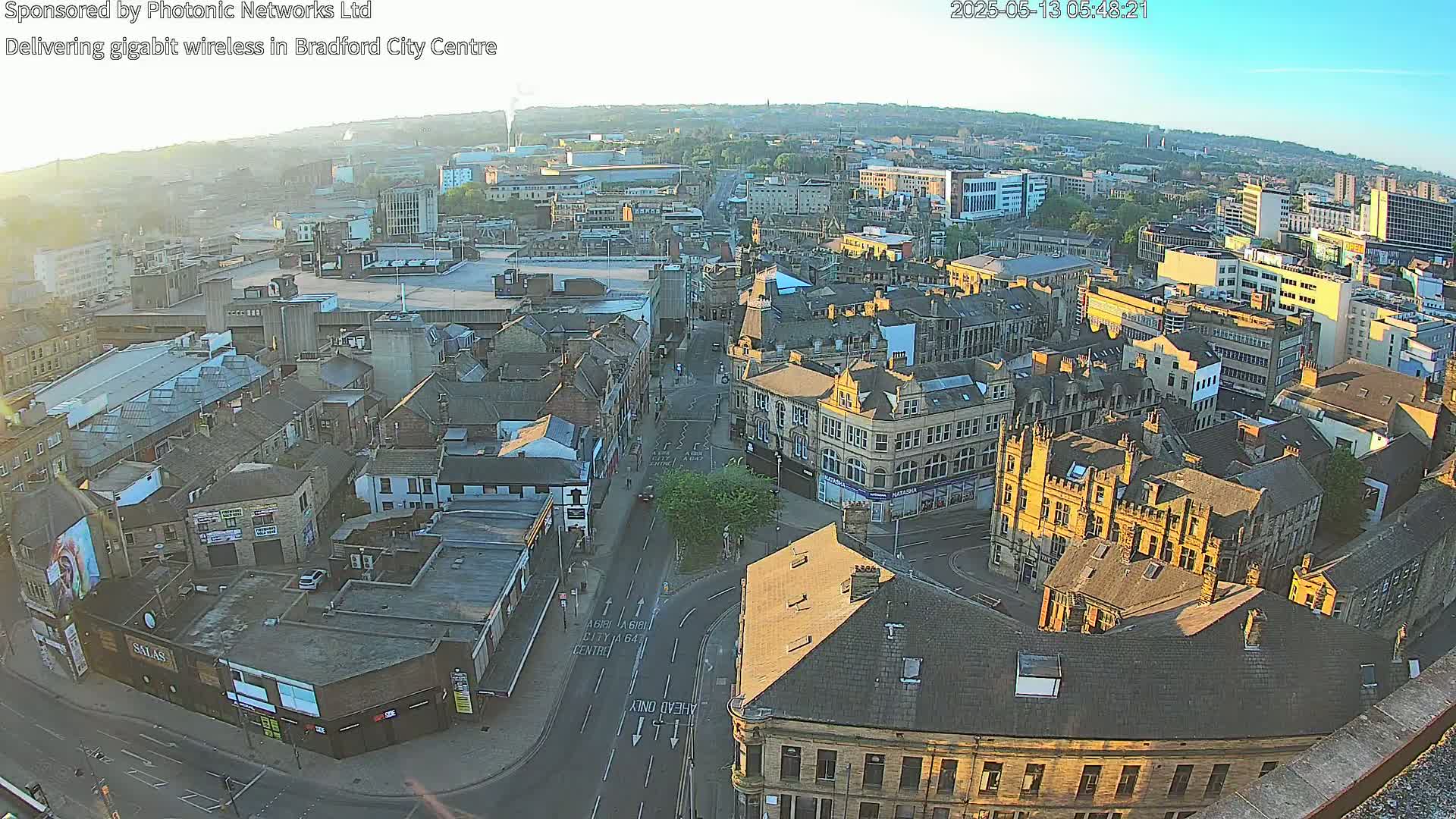 Bradford City Skyline Live Cam - Bradford, West Yorkshire, Yorkshire and the Humber, England, United Kingdom
