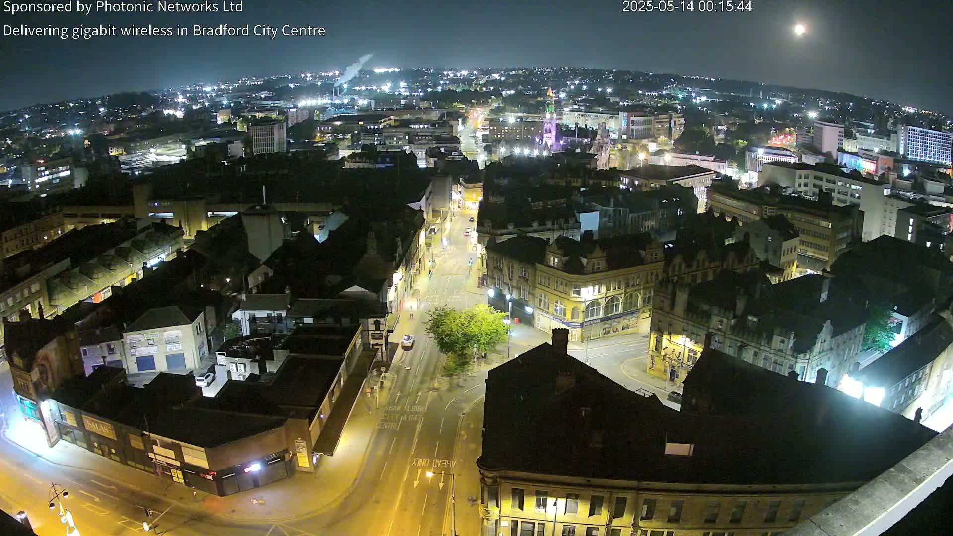 Bradford City Skyline Live Cam - Bradford, West Yorkshire, Yorkshire and the Humber, England, United Kingdom