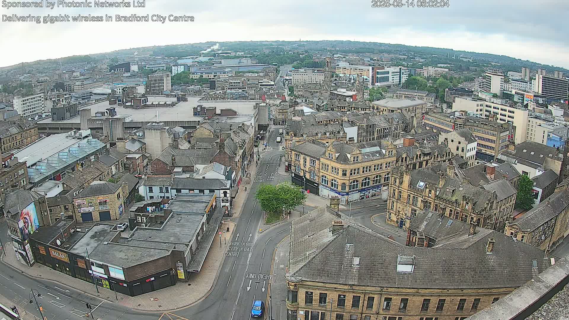 Bradford City Skyline Live Cam - Bradford, West Yorkshire, Yorkshire and the Humber, England, United Kingdom