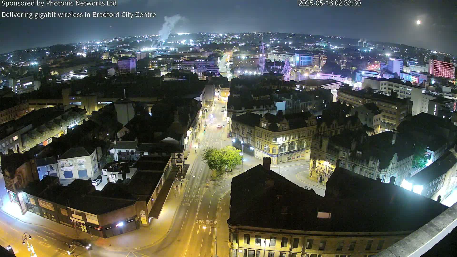 Bradford City Skyline Live Cam - Bradford, West Yorkshire, Yorkshire and the Humber, England, United Kingdom