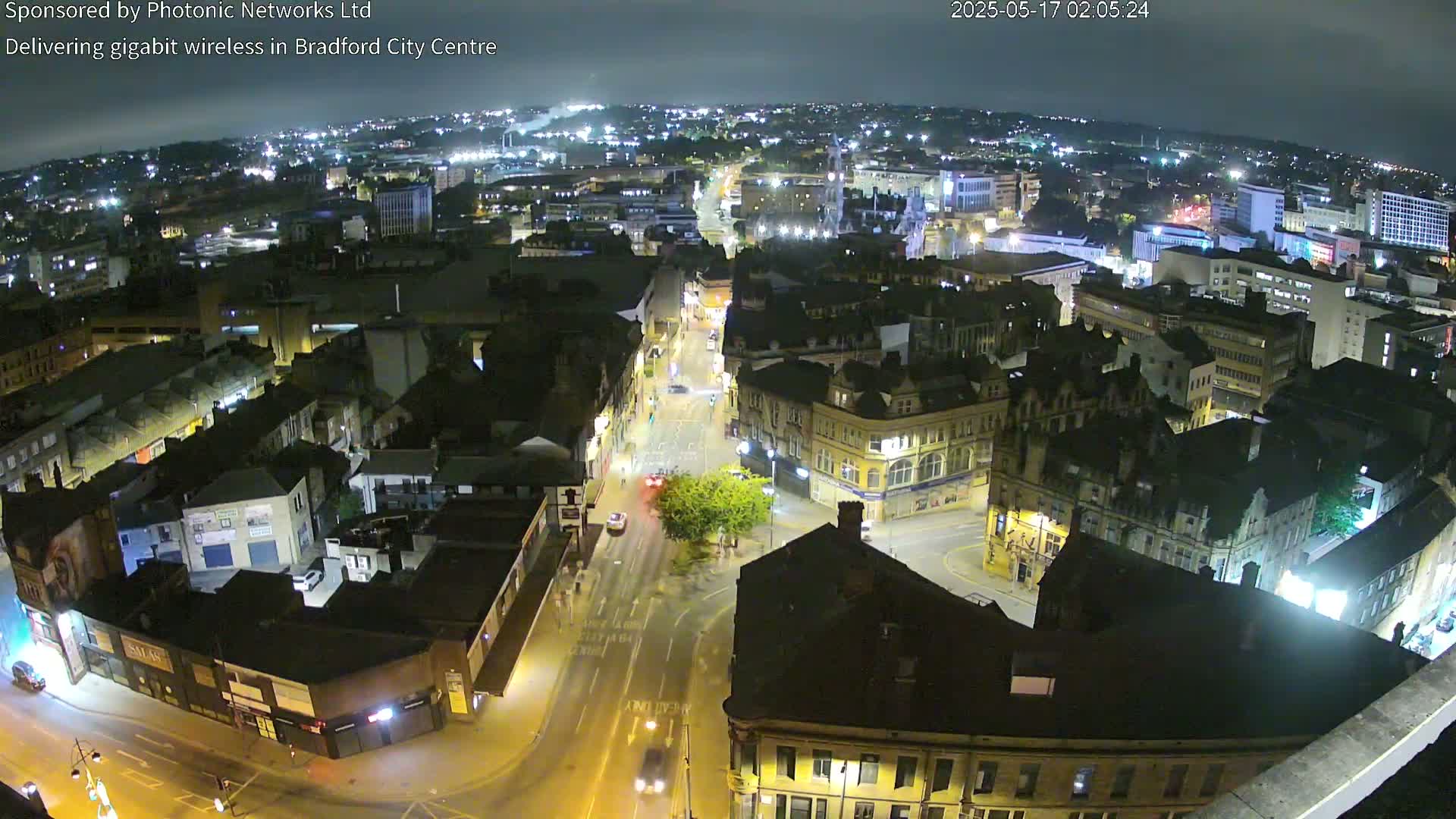 Bradford City Skyline Live Cam - Bradford, West Yorkshire, Yorkshire and the Humber, England, United Kingdom