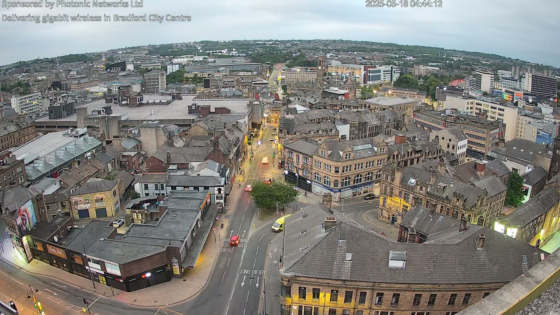 Bradford City Skyline Live Cam - Bradford, West Yorkshire, Yorkshire and the Humber, England, United Kingdom