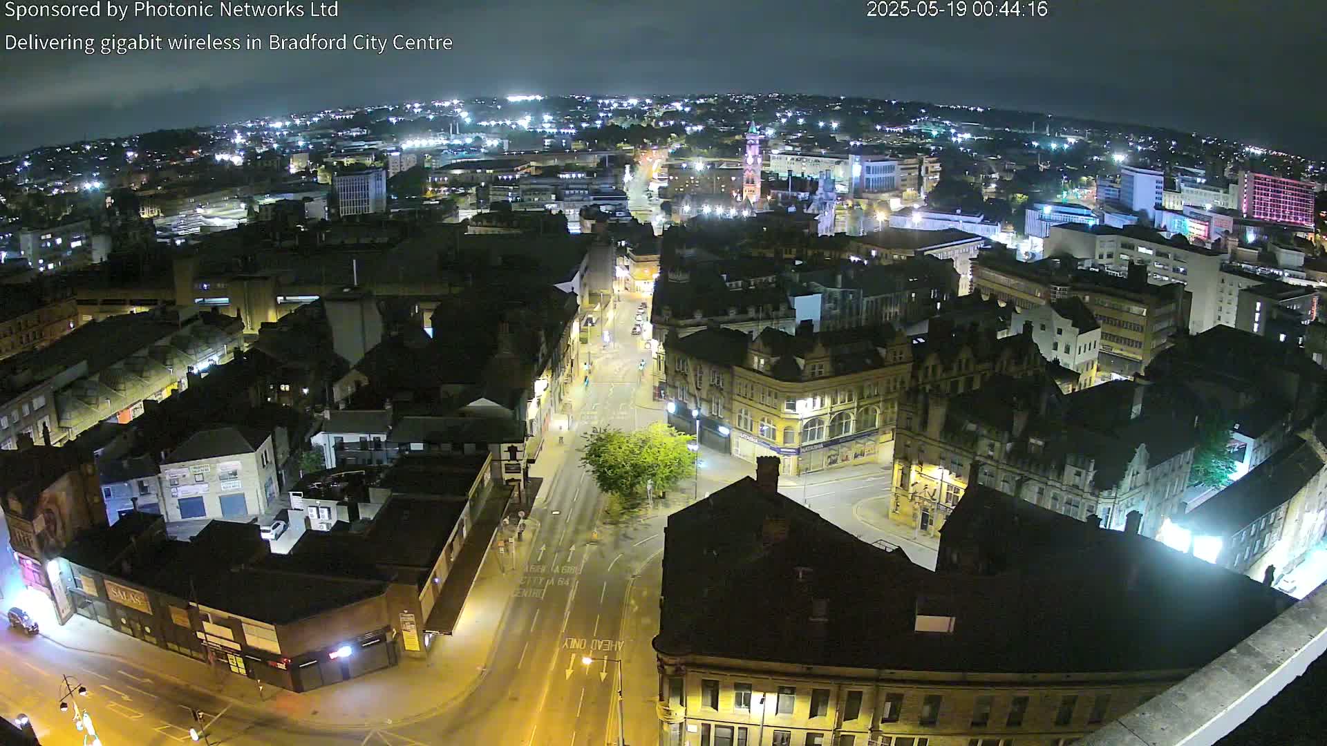 Bradford City Skyline Live Cam - Bradford, West Yorkshire, Yorkshire and the Humber, England, United Kingdom