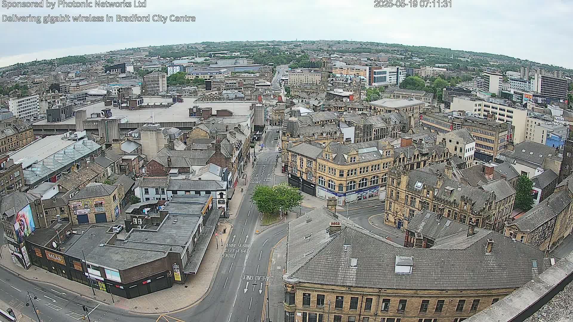 Bradford City Skyline Live Cam - Bradford, West Yorkshire, Yorkshire and the Humber, England, United Kingdom