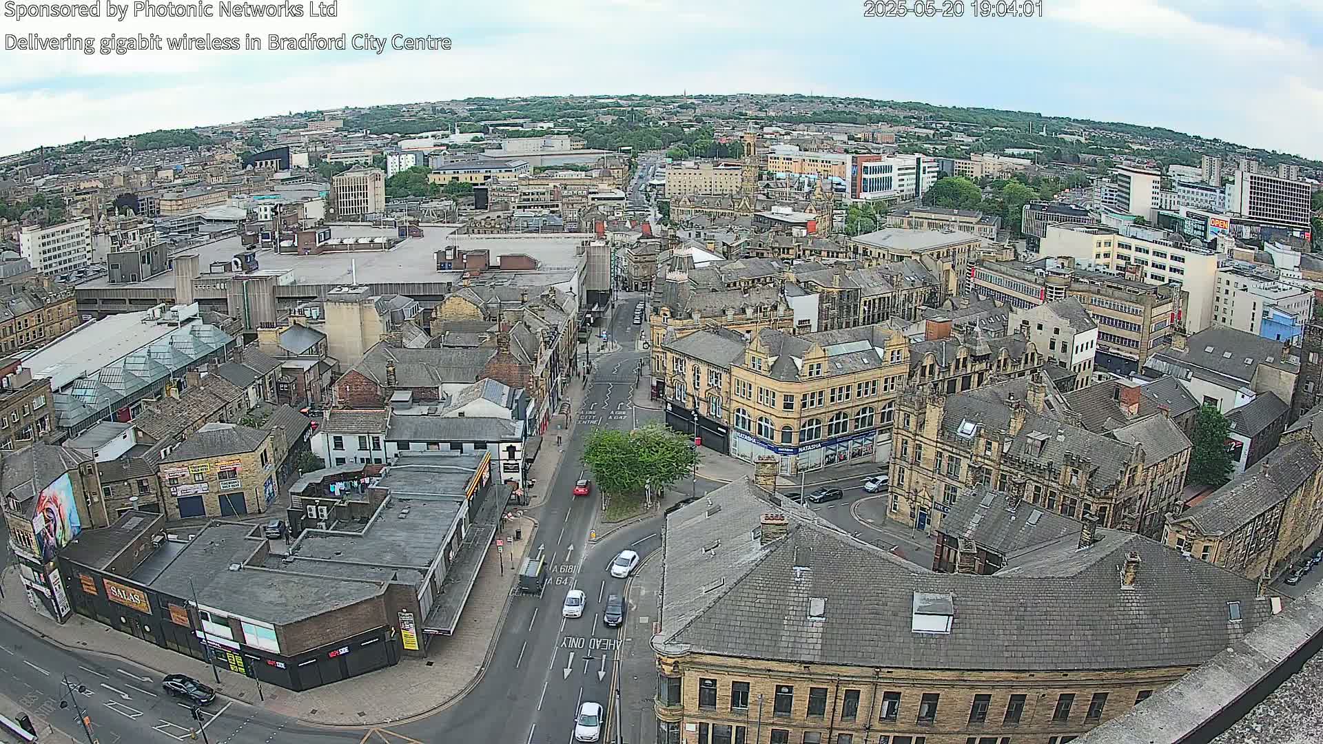Bradford City Skyline Live Cam - Bradford, West Yorkshire, Yorkshire and the Humber, England, United Kingdom