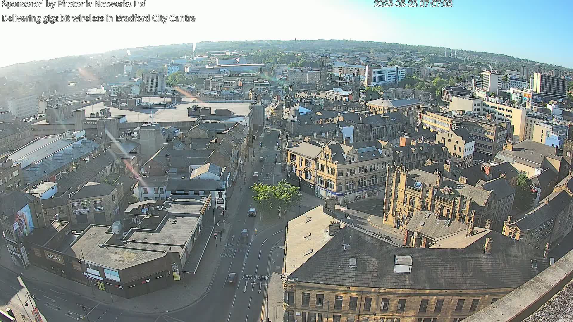 Bradford City Skyline Live Cam - Bradford, West Yorkshire, Yorkshire and the Humber, England, United Kingdom
