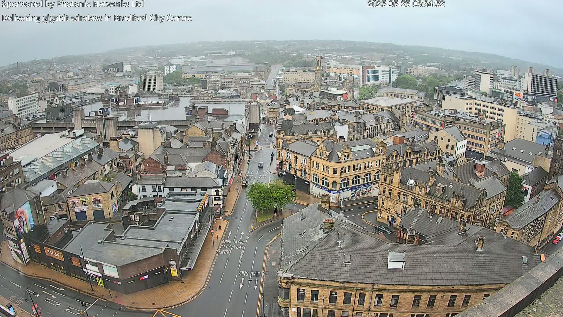 Bradford City Skyline Live Cam - Bradford, West Yorkshire, Yorkshire and the Humber, England, United Kingdom