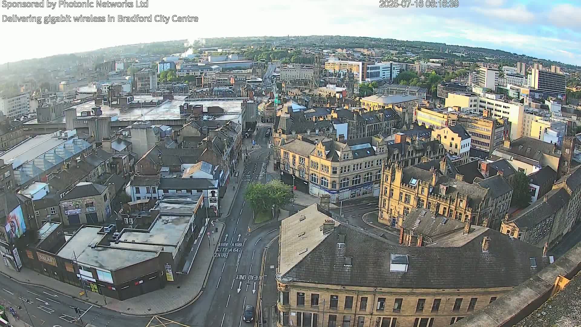 Bradford City Skyline Live Cam - Bradford, West Yorkshire, Yorkshire and the Humber, England, United Kingdom