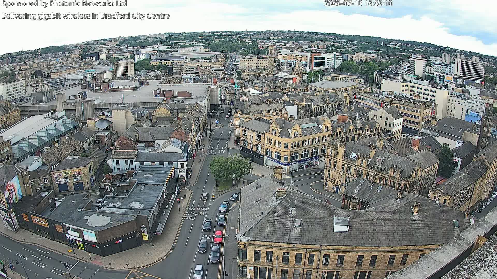 Bradford City Skyline Live Cam - Bradford, West Yorkshire, Yorkshire and the Humber, England, United Kingdom