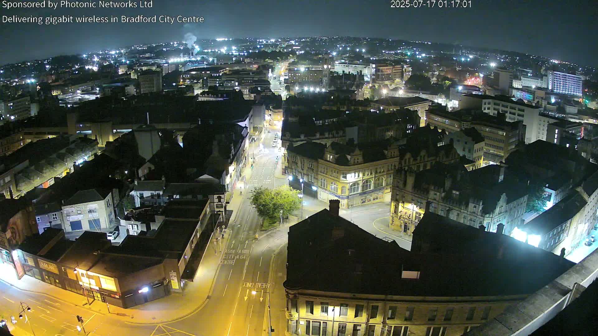 Bradford City Skyline Live Cam - Bradford, West Yorkshire, Yorkshire and the Humber, England, United Kingdom