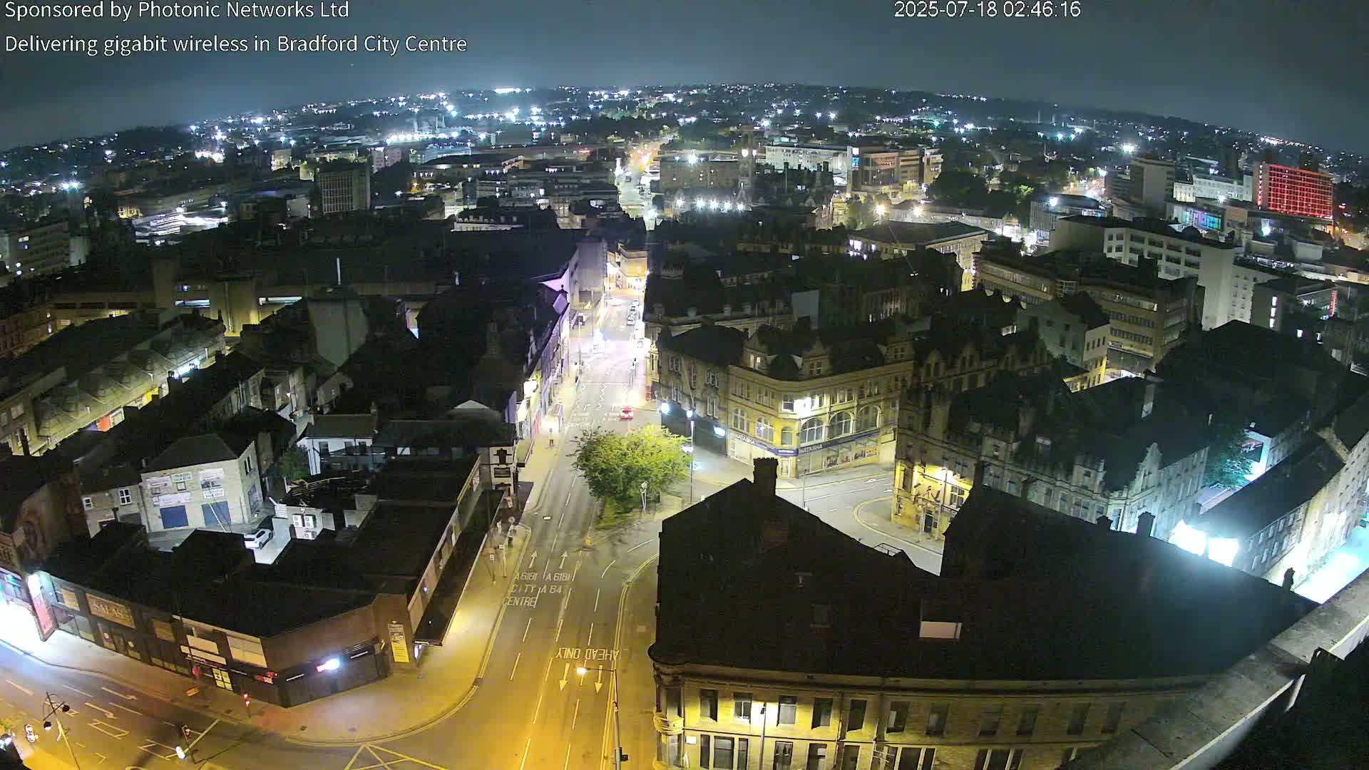 Bradford City Skyline Live Cam - Bradford, West Yorkshire, Yorkshire and the Humber, England, United Kingdom