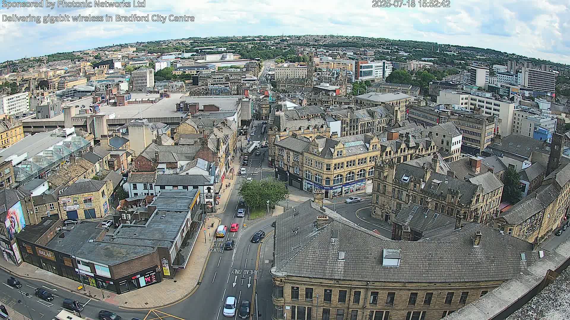 Bradford City Skyline Live Cam - Bradford, West Yorkshire, Yorkshire and the Humber, England, United Kingdom
