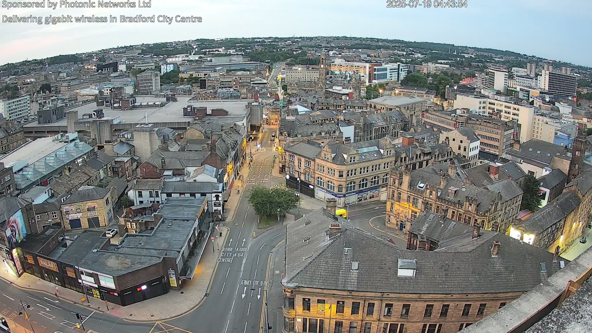 Bradford City Skyline Live Cam - Bradford, West Yorkshire, Yorkshire and the Humber, England, United Kingdom