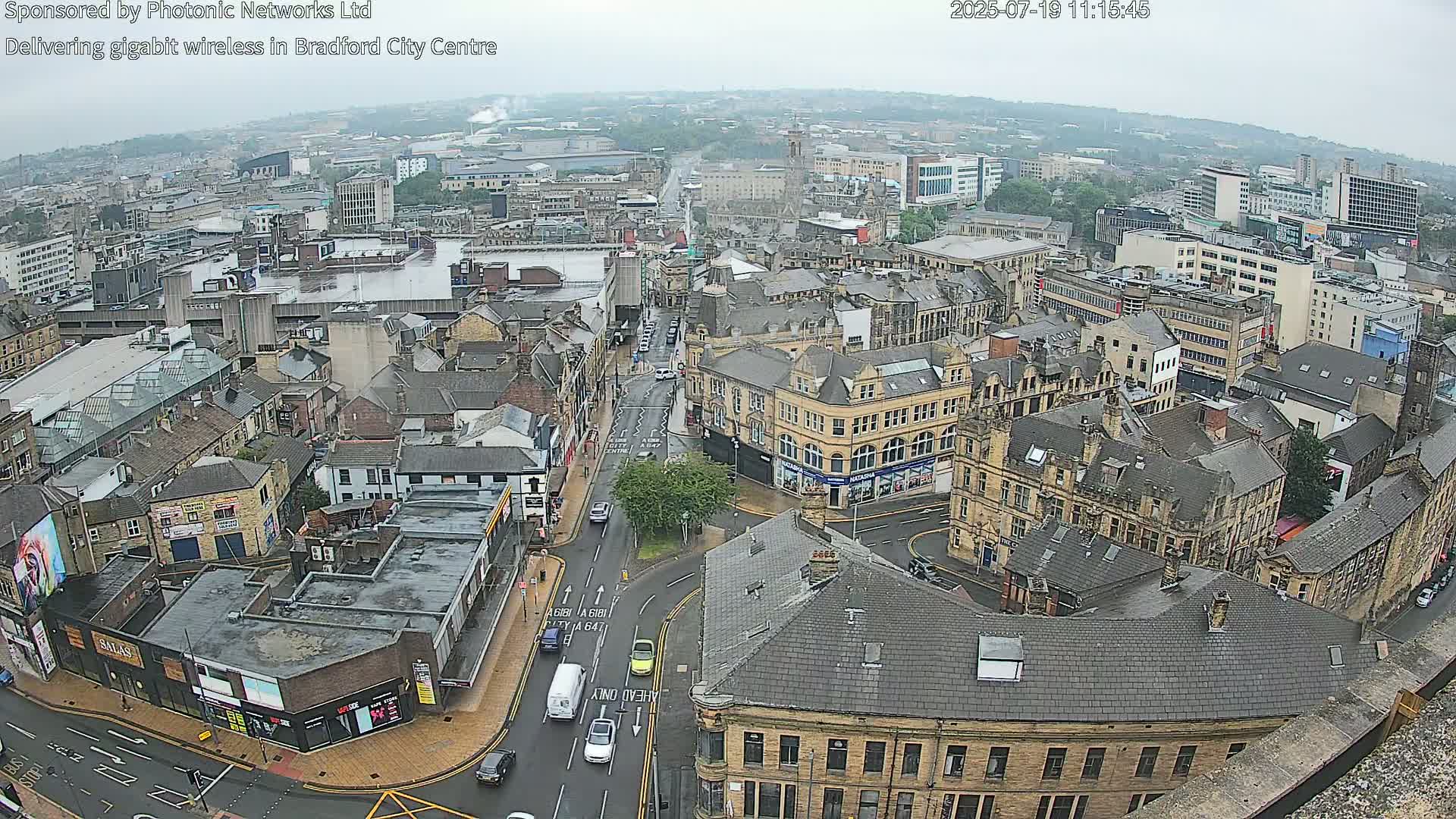 Bradford City Skyline Live Cam - Bradford, West Yorkshire, Yorkshire and the Humber, England, United Kingdom