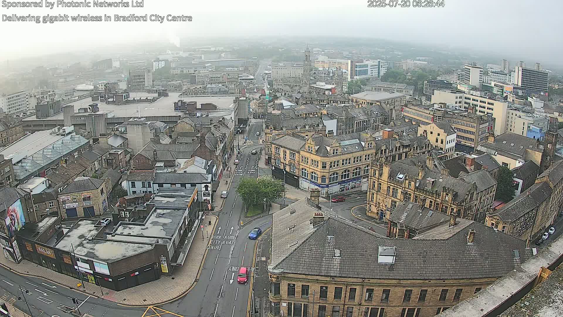Bradford City Skyline Live Cam - Bradford, West Yorkshire, Yorkshire and the Humber, England, United Kingdom