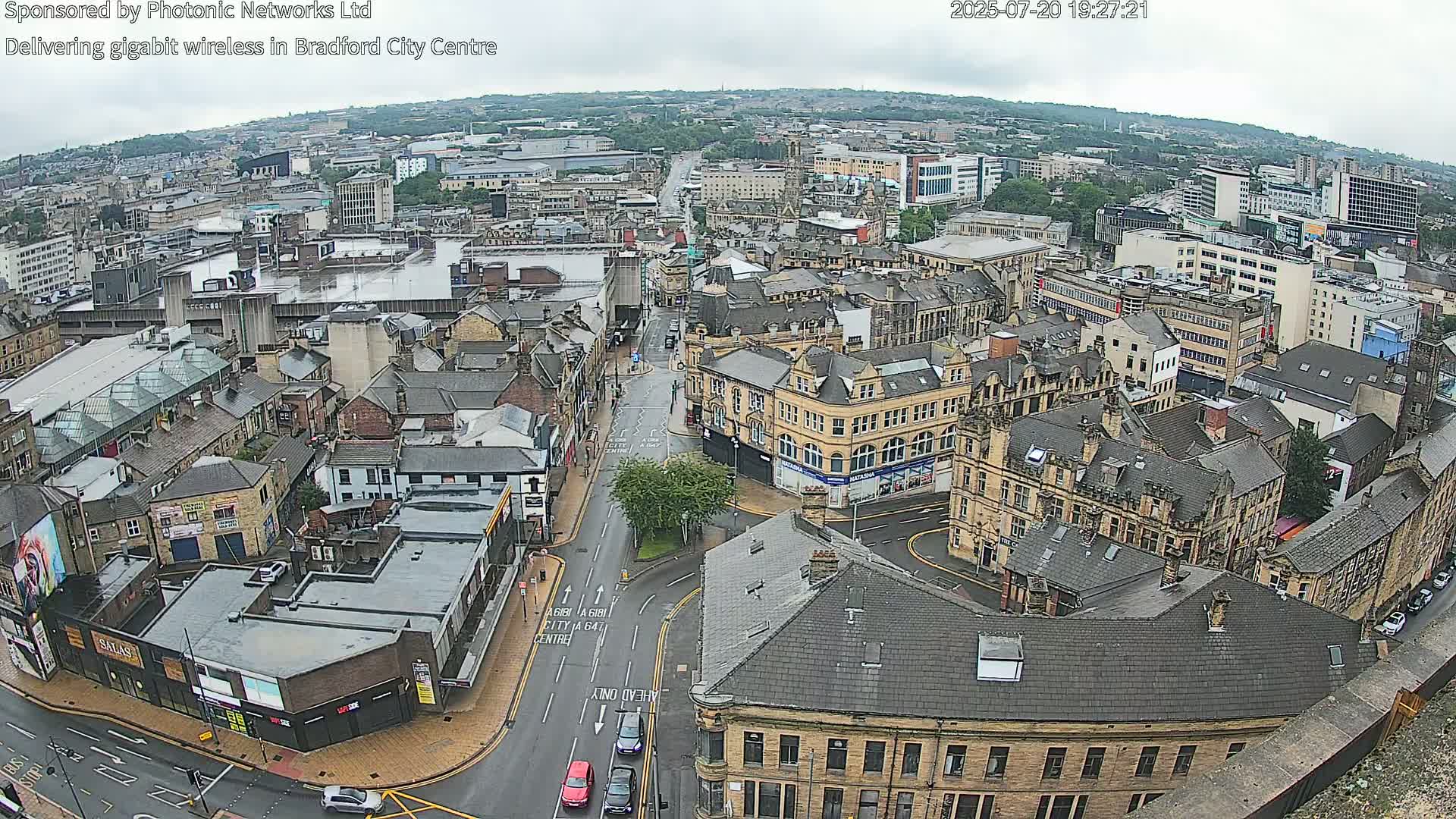 Bradford City Skyline Live Cam - Bradford, West Yorkshire, Yorkshire and the Humber, England, United Kingdom